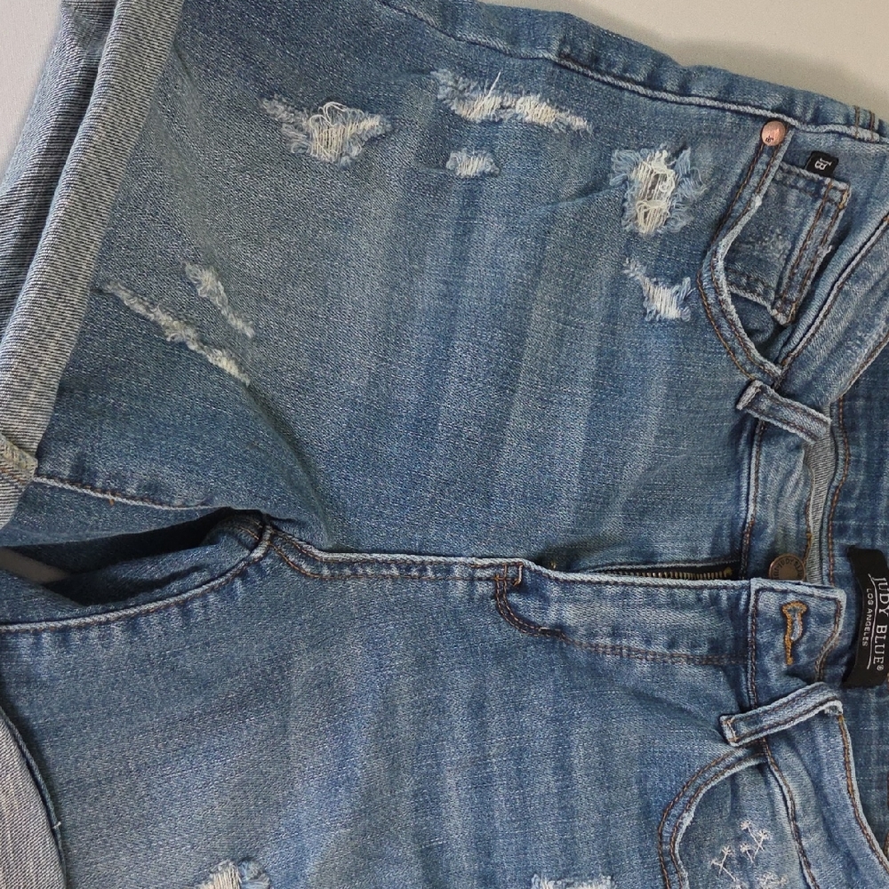 Judy Blue Light Blue Distressed Denim Shorts